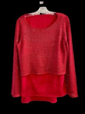 Gianni Bini Gorgeous red sweater, worn twice, no pulls, tears, Large.